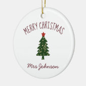 フルート先生カスタマイズ可能なクリスマスプレゼントオーナメント セラミックオーナメント (左)