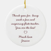 フルート先生カスタマイズ可能なクリスマスプレゼントオーナメント セラミックオーナメント (裏面)