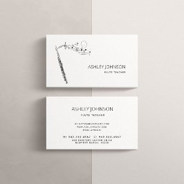 フルート先生ソロイストブラック&ホワイト 名刺