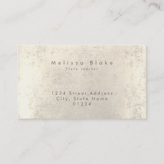 フルート先生フェイク金ゴールド箔トレブル 名刺 (裏面)