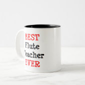 フルート先生最高の、 ツートーンマグカップ (正面左)