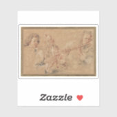 フルート勉強と少年の頭 シール (シート)