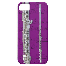 フルート及び楽譜の電話箱。 一突き色 iPhone 11 ケース