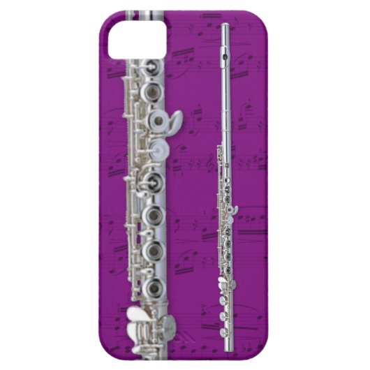 フルート及び楽譜の電話箱。 一突き色 Case-Mate iPhoneケース (裏面)