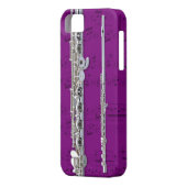 フルート及び楽譜の電話箱。 一突き色 Case-Mate iPhoneケース (裏面左)