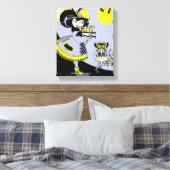 フルート奏者および猿 キャンバスプリント (インサイチュ (寝室))