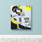 フルート奏者および猿 キャンバスプリント (インサイチュ (ウッドフロア))