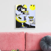 フルート奏者および猿 キャンバスプリント (インサイチュ (リビング))