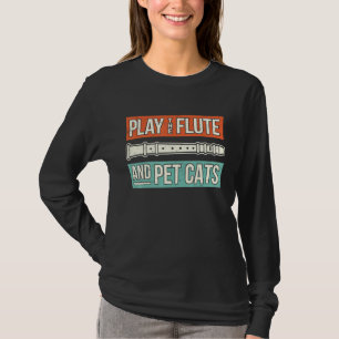 フルート奏者ことわざフルートI遊ザフルートPet C Tシャツ