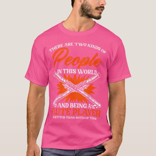 フルート奏者である風楽器ミュージシャン笛 Tシャツ (正面)