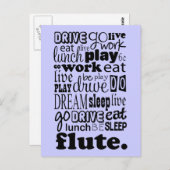 フルート奏者のおもしろいライフ ポストカード (正面/裏面)