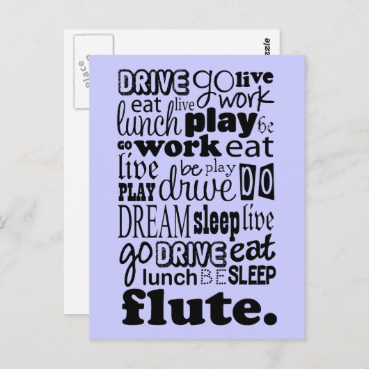 フルート奏者のおもしろいライフ ポストカード (正面/裏面)