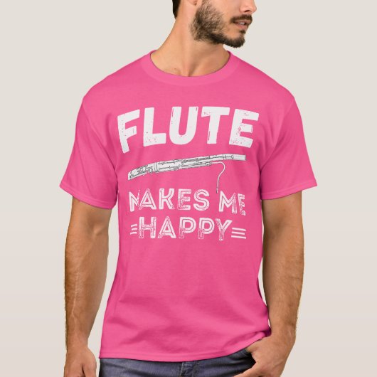フルート奏者のフルート音楽インストゥルメを楽しませる Tシャツ (正面)
