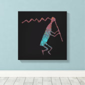 フルート奏者のペトログリフ キャンバスプリント (インサイチュ (ウッドフロア))