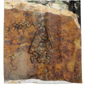 フルート奏者のペトログリフ シャワーカーテン (正面)