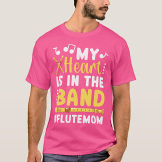 フルート奏者のママ・フルートのバンド・フルートで Tシャツ