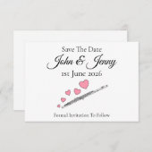 フルート奏者の結婚式　保存日付 (正面/裏面)