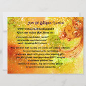 フルート奏者の肖像 ヴェネツィアンマスク ゴールドイエロー 招待状 (裏面)