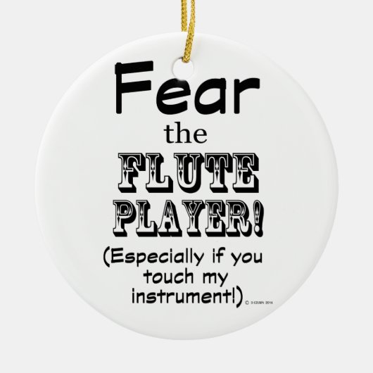 フルート奏者を恐れる セラミックオーナメント (正面)