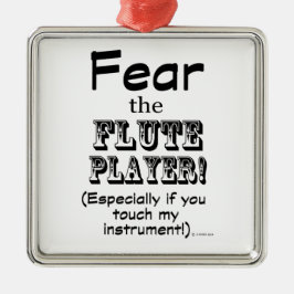 フルート奏者を恐れる メタルオーナメント