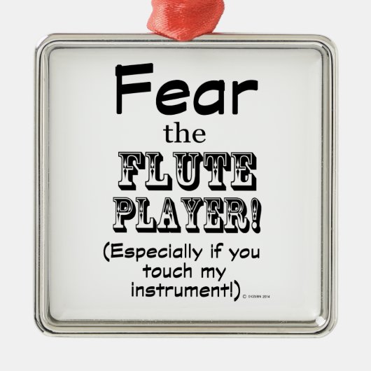 フルート奏者を恐れる メタルオーナメント (正面)