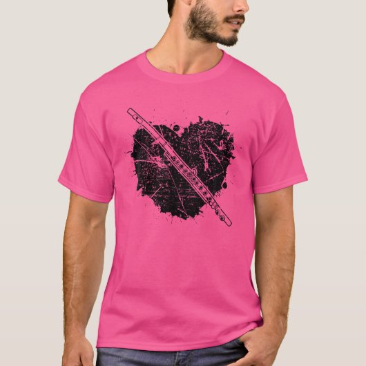 フルート奏者楽器フルート Tシャツ (正面)