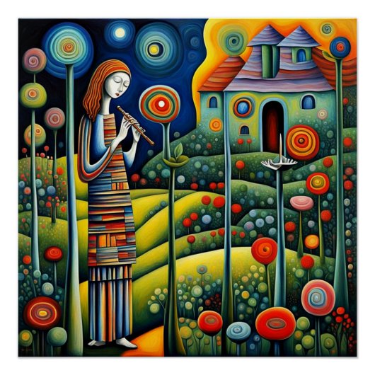 フルート奏者 ポスター (正面)