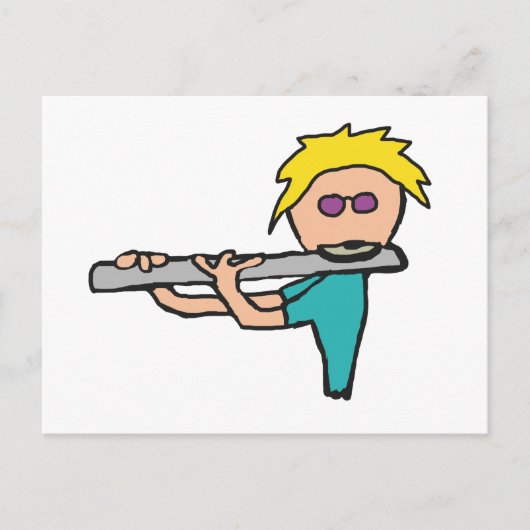 フルート奏者 ポストカード (正面)