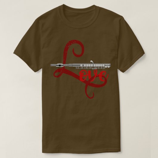フルート奏者 Tシャツ (デザイン正面)