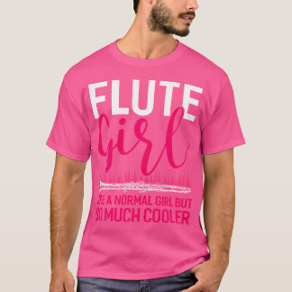 フルート女子フルートクールシャツマーチおもしろいャー Tシャツ