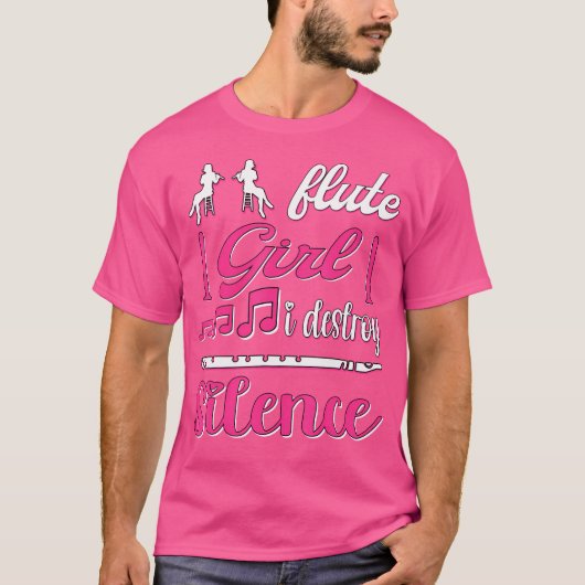 フルート少女Iは沈黙フルートを破壊 Tシャツ (正面)