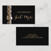 フルート授業楽器音楽教師事業 名刺 (正面/裏面)