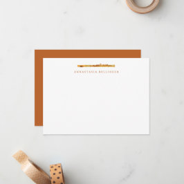 フルート文房具 – パーソナライズされた Flute Note Card ノートカード