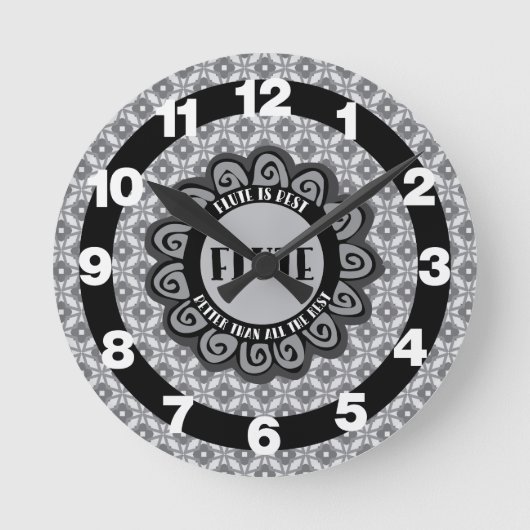 フルート最高の ラウンド壁時計 (正面)