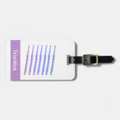 フルート木管風楽器ピンクブルーパーソナライズ ラゲッジタグ (正面横)