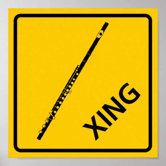 フルート横断高速道路の標識 ポスター (正面)