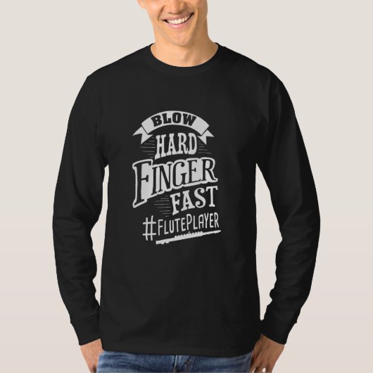 フルート演奏者横笛I曲用フルート Tシャツ (正面)