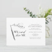 フルート発表会 私の杖が私を選んだ 黒と白 招待状 (スタンド正面)