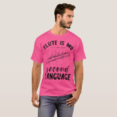 フルート第二言語フルート音楽楽器インフルエンザ Tシャツ (正面フル)