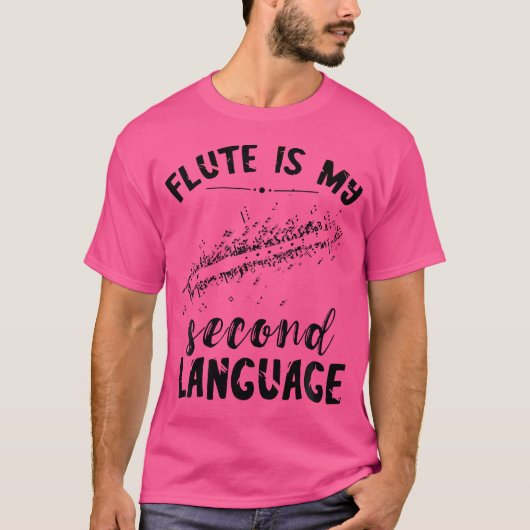フルート第二言語フルート音楽楽器インフルエンザ Tシャツ (正面)