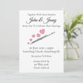 フルート結婚式招待状フルートミュージシャン 招待状 (スタンド正面)