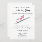 フルート結婚式招待状フルートミュージシャン 招待状 (正面/裏面)