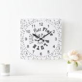 フルート緩和曲線文字 スクエア壁時計 (ホーム)