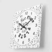 フルート緩和曲線文字 スクエア壁時計 (傾斜)