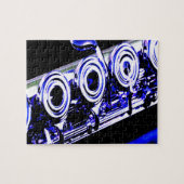 フルート芸術的シルバーメタル美しいおもしろい ジグソーパズル (横)