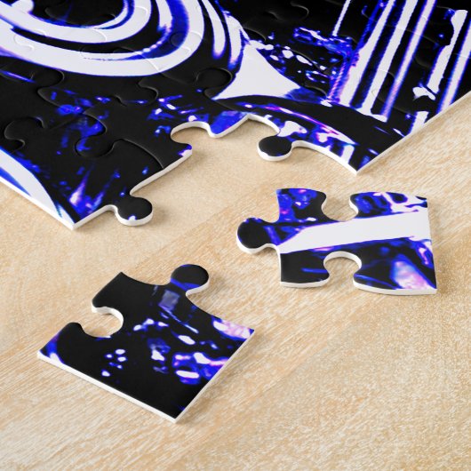 フルート芸術的シルバーメタル美しいおもしろい ジグソーパズル (側面)