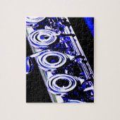 フルート芸術的シルバーメタル美しいおもしろい ジグソーパズル (縦)