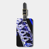 フルート芸術的シルバーメタル美しいおもしろい ラゲッジタグ (正面縦)