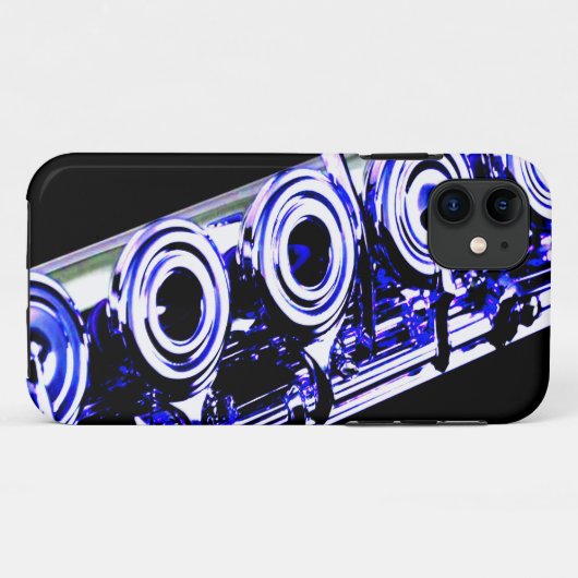 フルート芸術的シルバーメタル美しいおもしろい Case-Mate iPhoneケース (裏面(横))