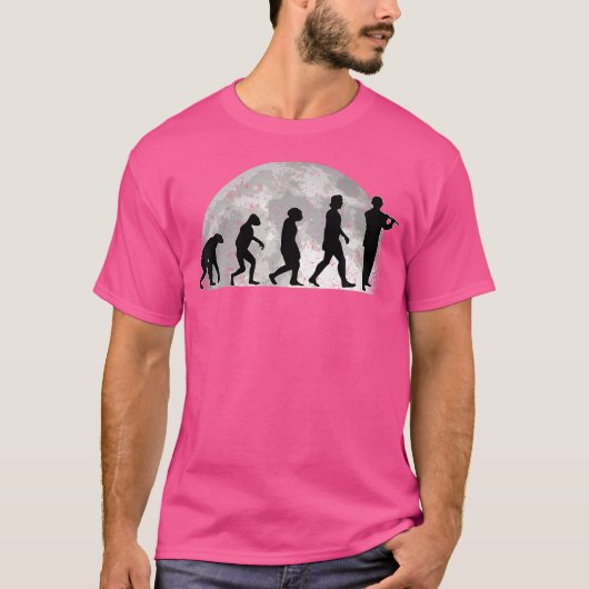 フルート進化月横笛 Tシャツ (正面)